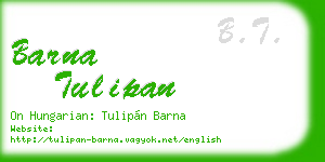 barna tulipan business card